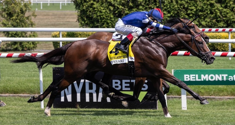 Trikari wins 2024 Belmont Derby